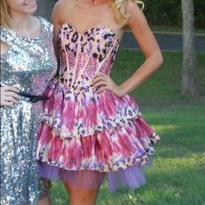 Hannah S Cheetah Sequin Dress